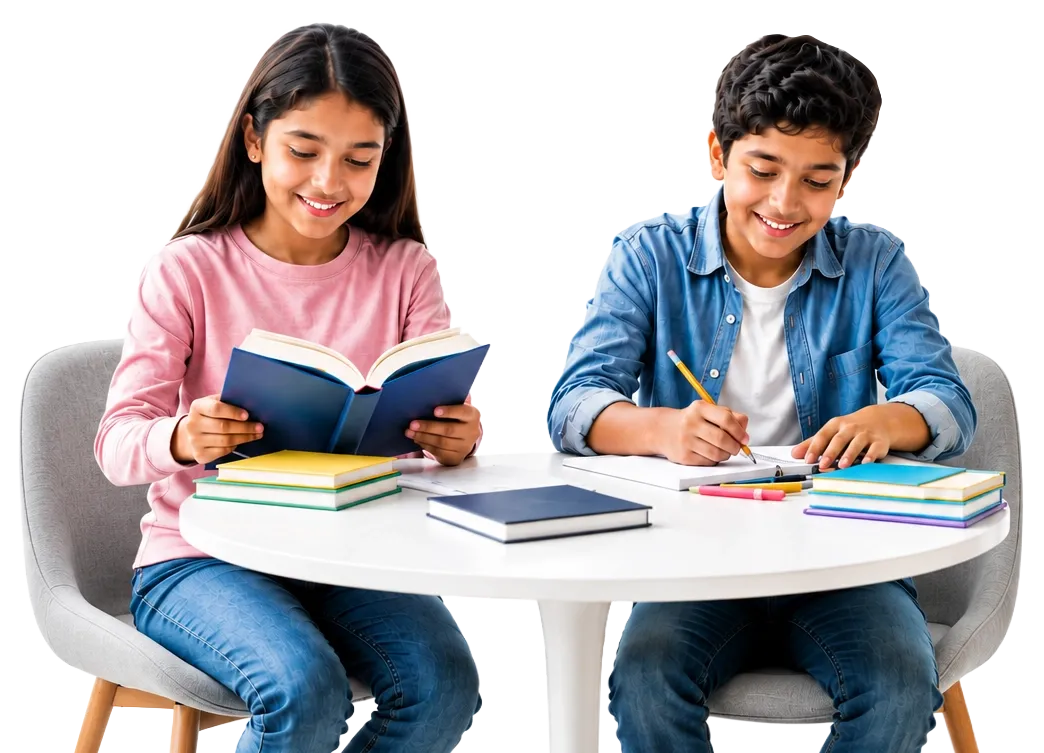Kids reading and writing