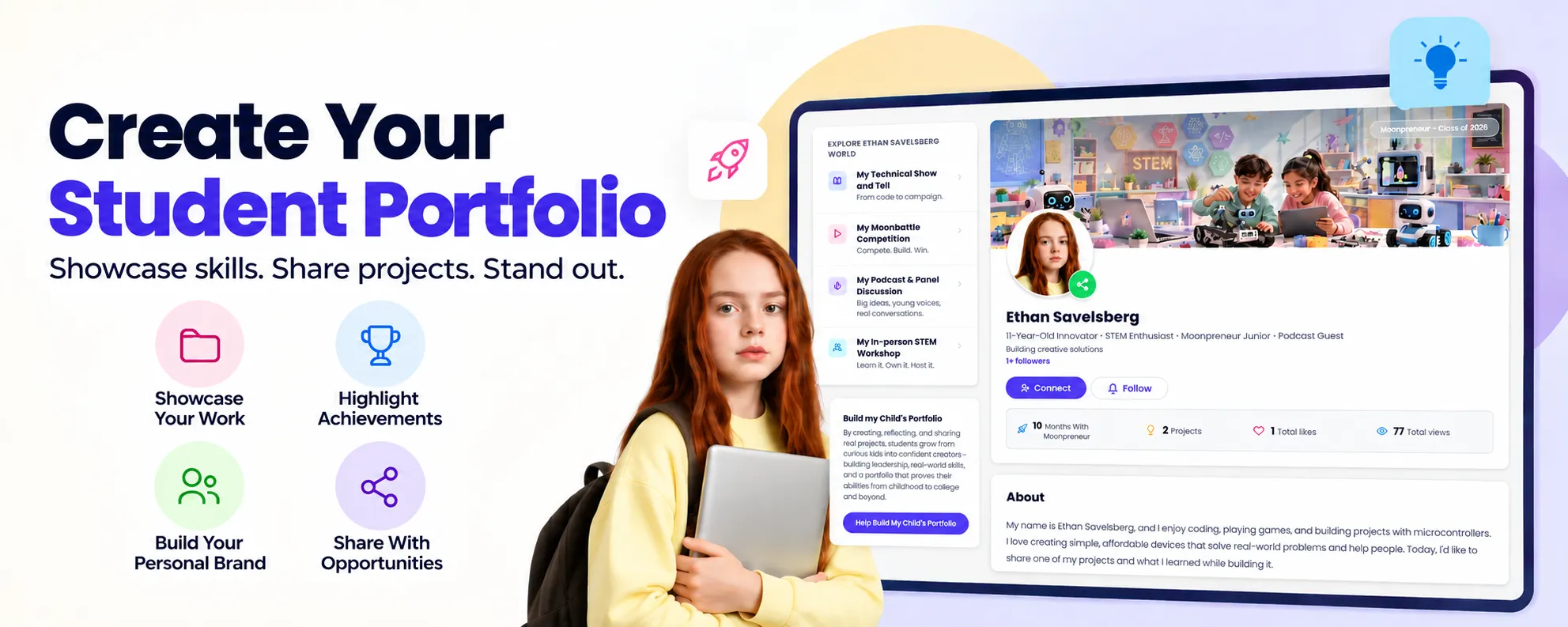 Create Your Student Portfolio: showcase skills, share projects, stand out