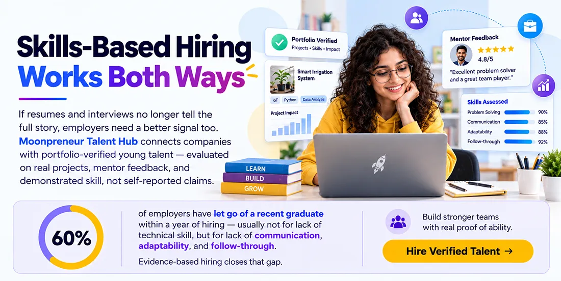 Skills-Based Hiring Works Both Ways: Moonpreneur Talent Hub connects companies with portfolio-verified young talent