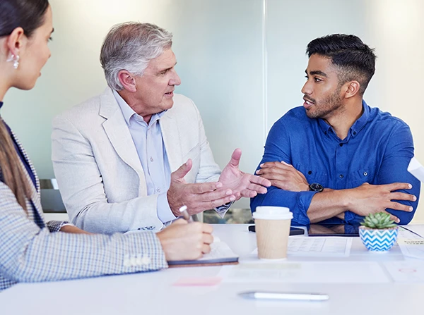 Professional team discussing affiliate partnership opportunities