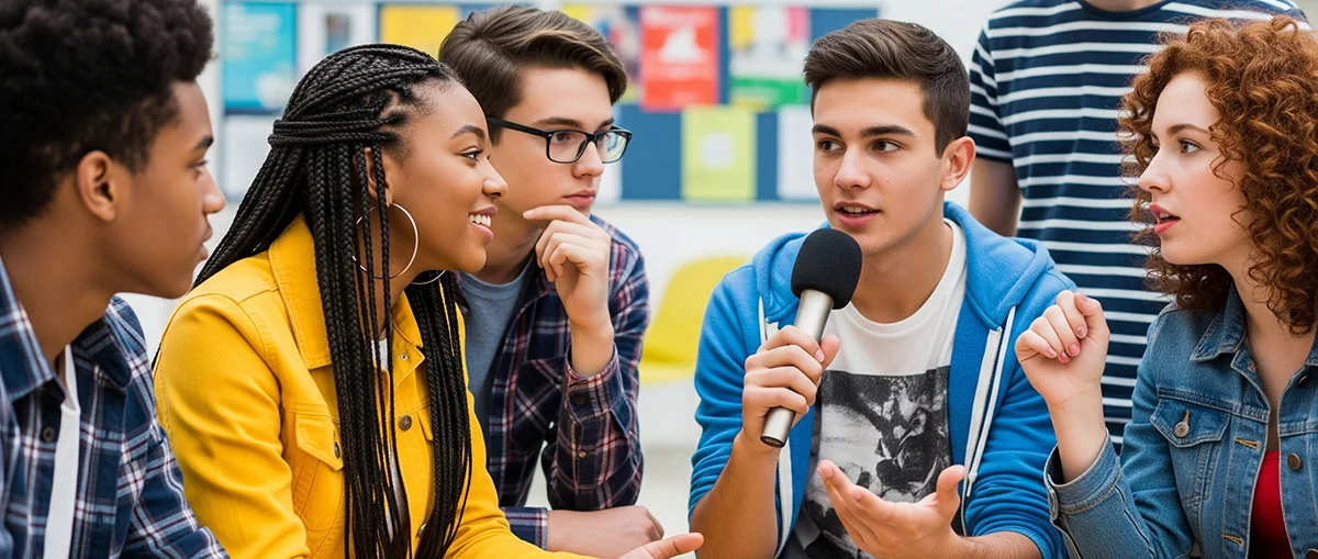 Students engaged in debate discussion
