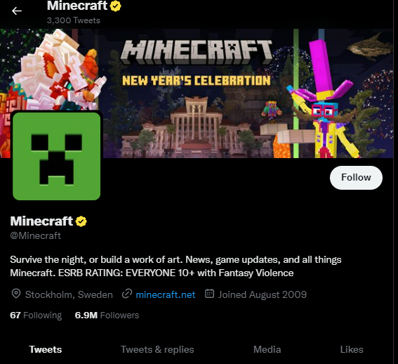 Minecraft Twitter