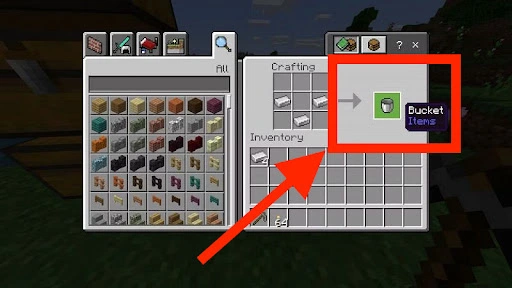 Step 2- Arrange the Materials in the Crafting Table