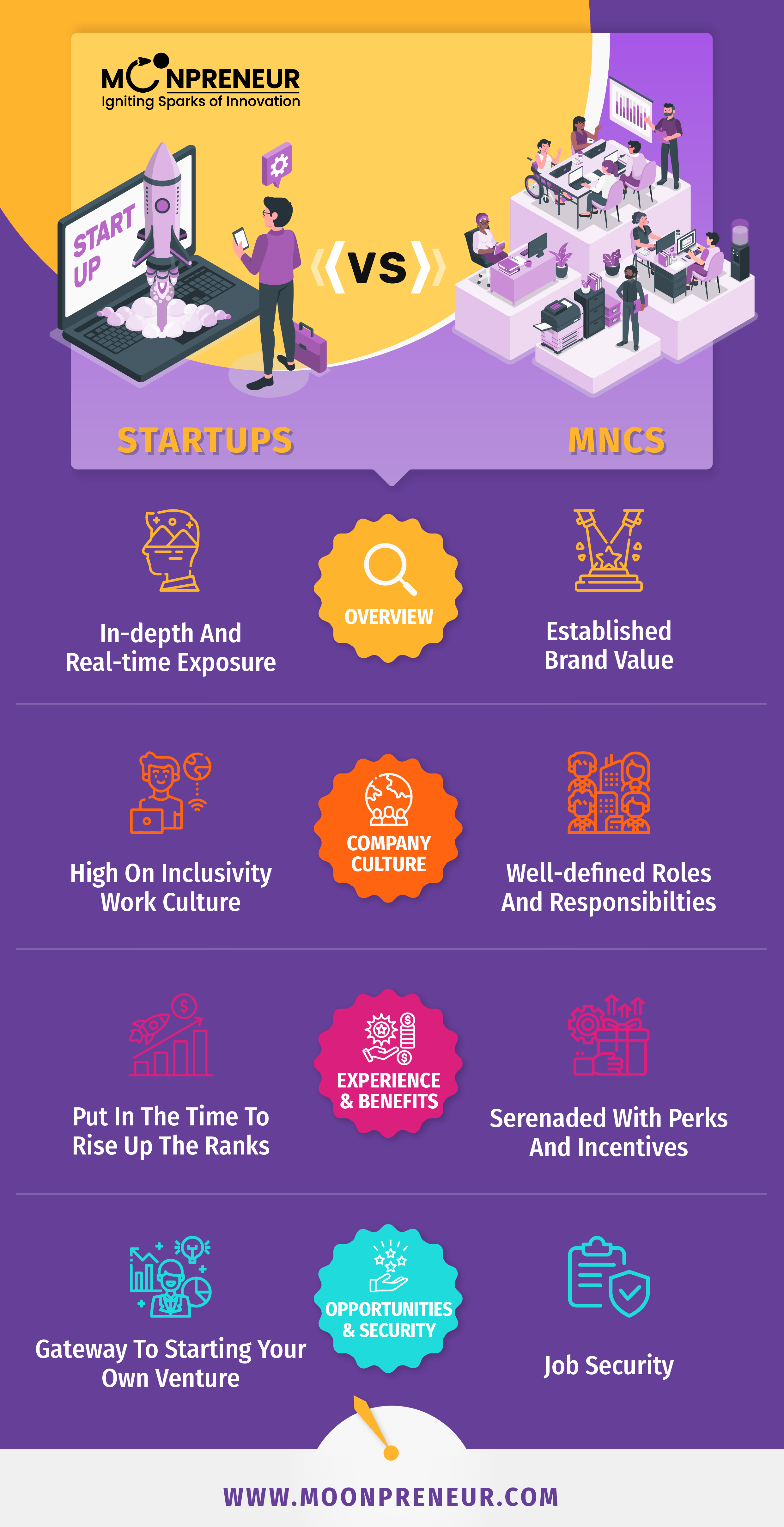 MNC vs Startup Infographic 