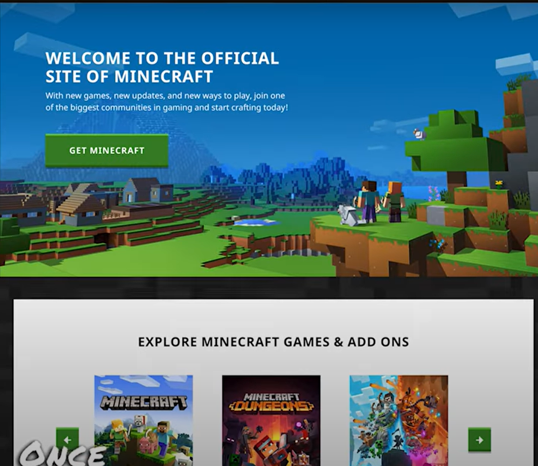 Go to the Minecraft website