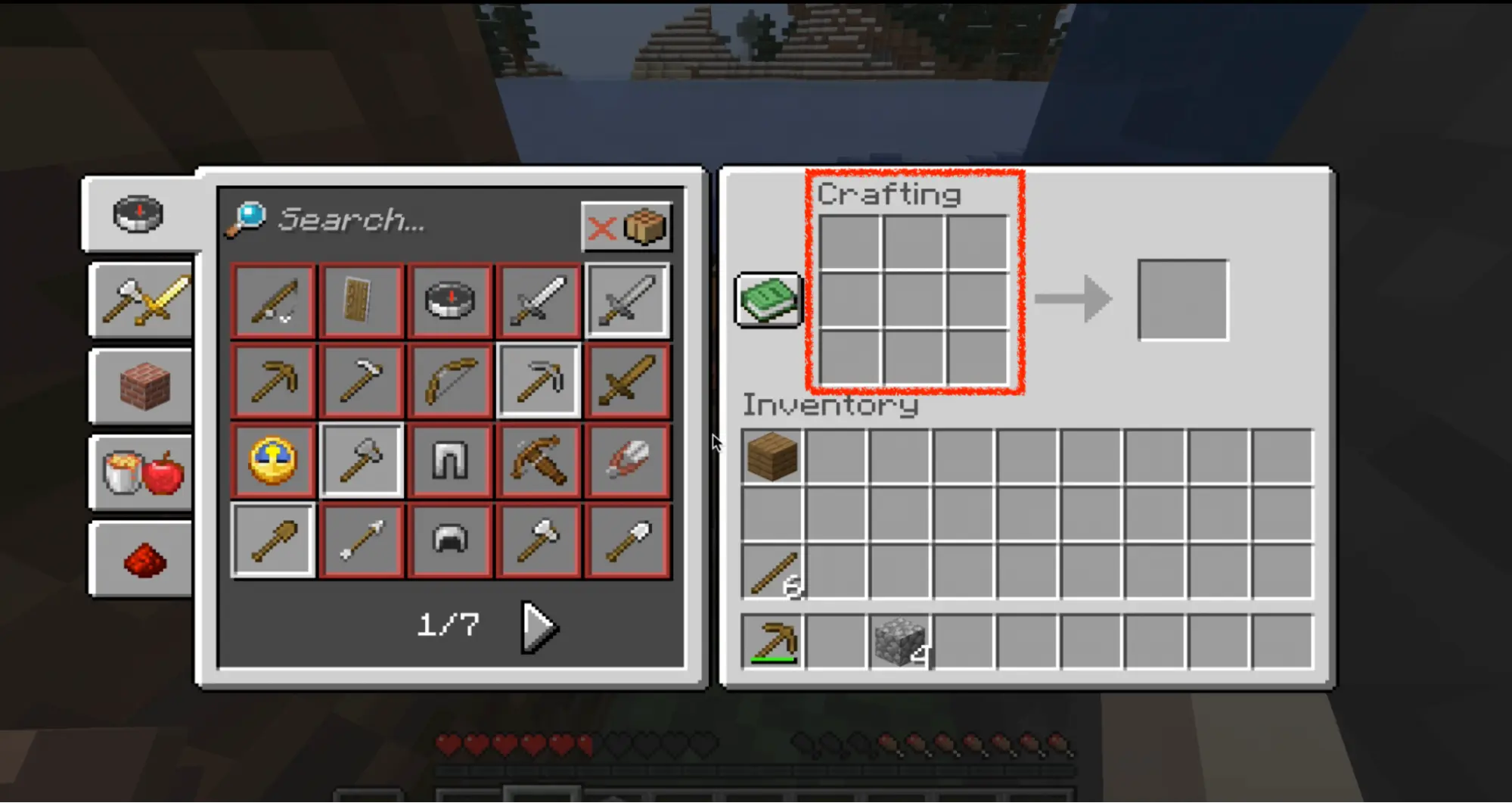step 2 open the crafting menu