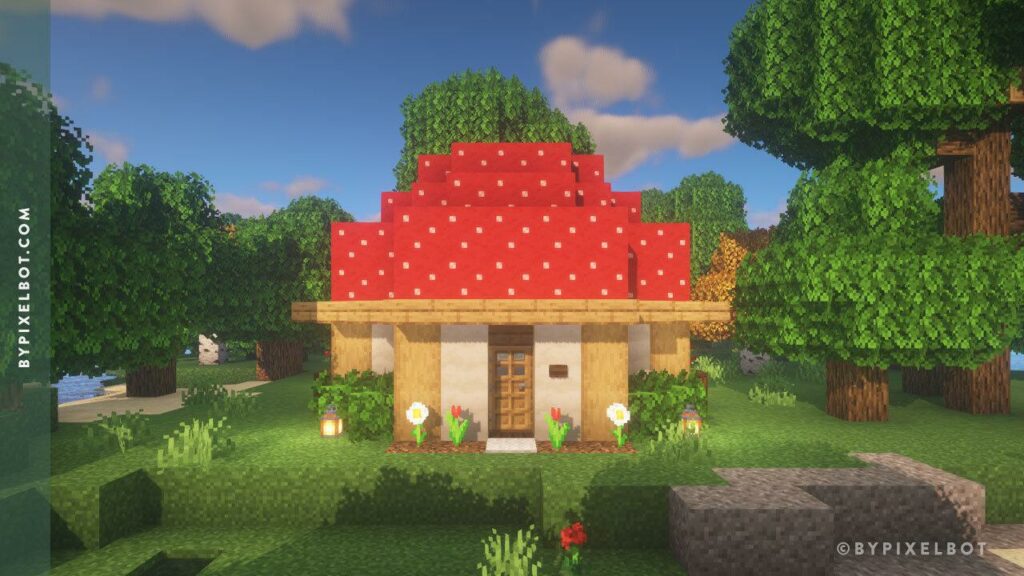 how to build minecraft mushroom house