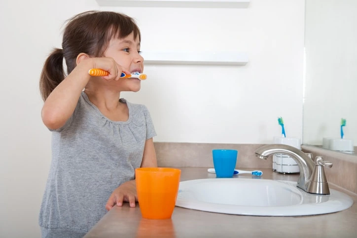Babygirl Brushing Teeth