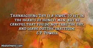 Thanksgiving Day Poem By EP Powell
