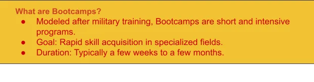 What are Bootcamps