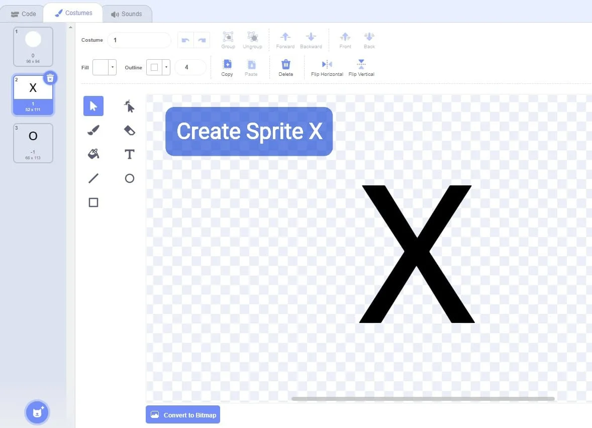 Create Sprite X