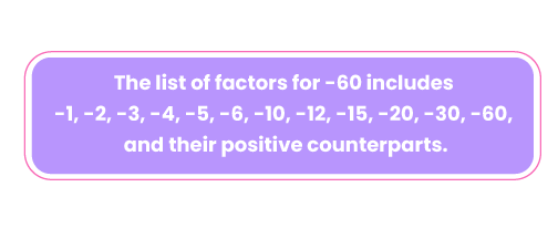 Factors of -60